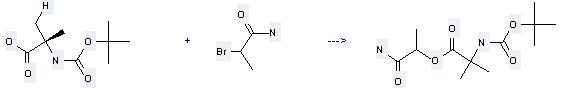 BOC-alpha-Methylalanine can be used to produce 2-tert-butoxycarbonylamino-2-methyl-propionic acid 1-carbamoyl-ethyl ester by heating